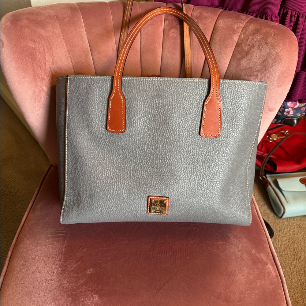 Dooney & Bourke Gray and Brown Structured Tote